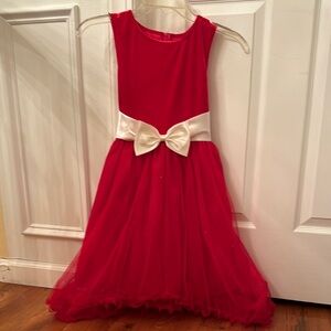 Red Ruffled Midi Dress